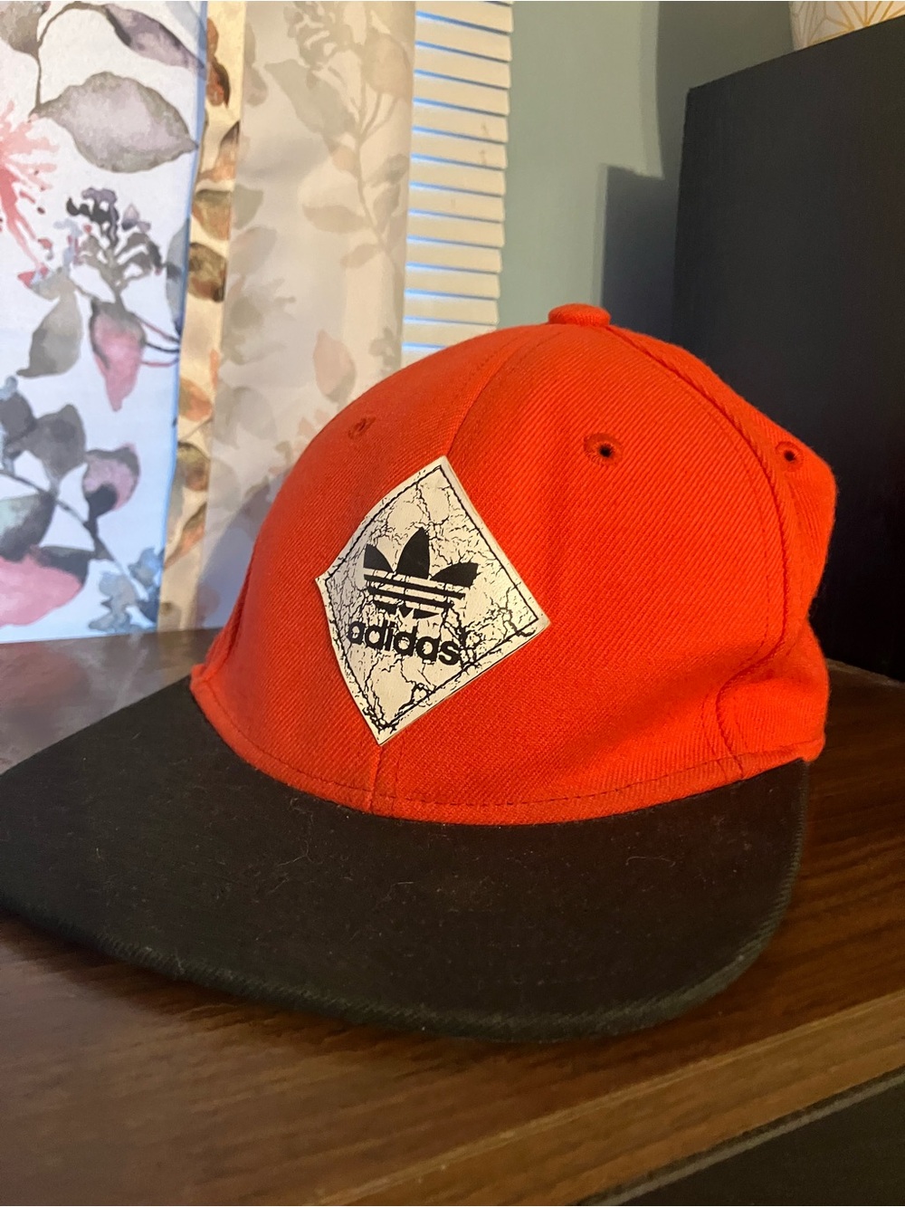 Adidas Originals Trefoil Red Black Flat Brim Snapback Hat One Size